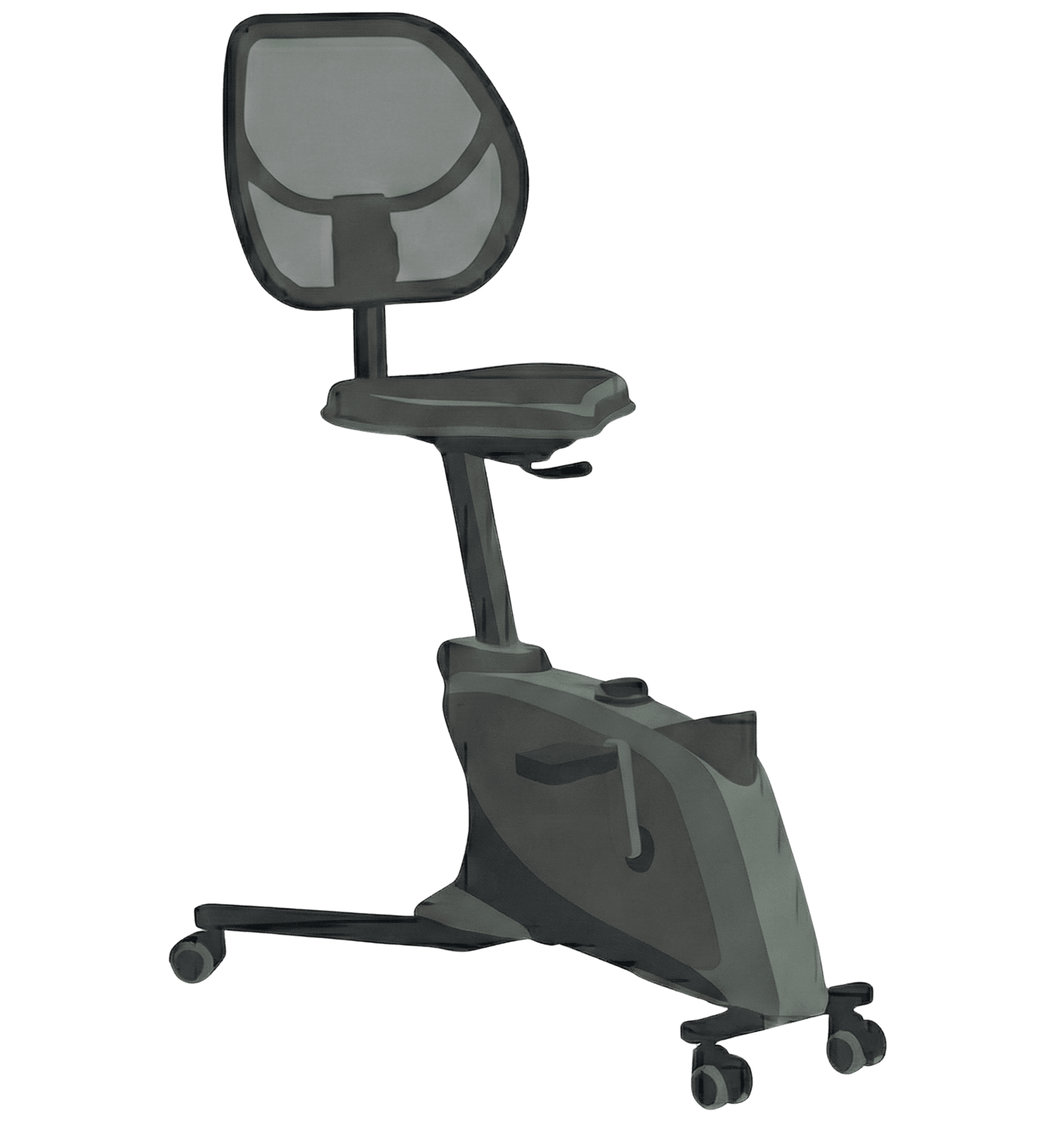 Comfortable desk bike with backrest
